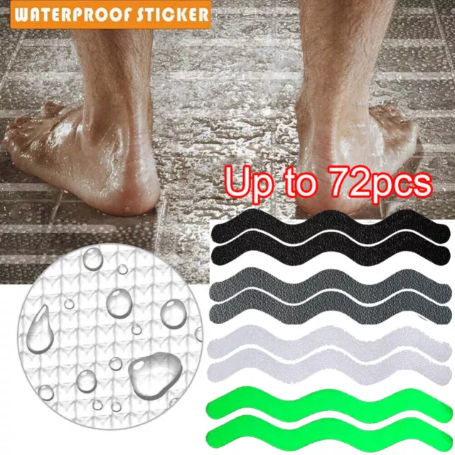 72Pcs Anti Slip Bath Grip Stickers Non Slip Shower Strips Pad Floor Safety Tapes