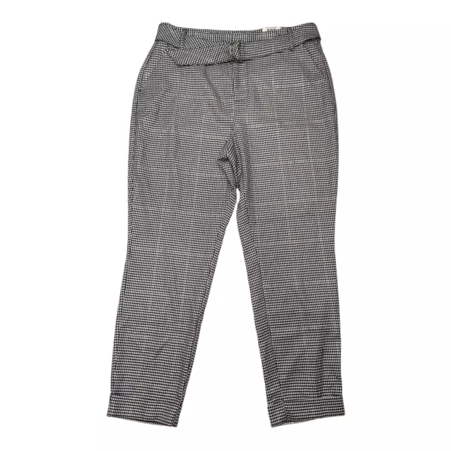 NWT I.N.C. Women's Houndstooth Tapered Leg Mid-Rise Pants Size 12  B2