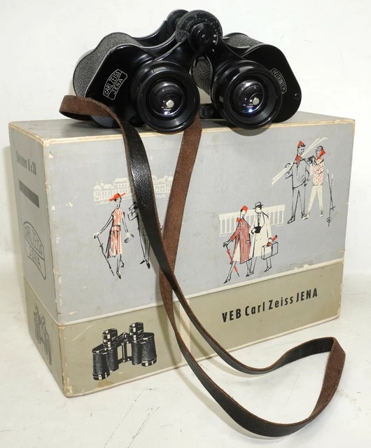 Carl Zeiss Jena Fernglas 8 x 30 DELTRINTEM Q1 Feldstecher DDR in OVP /30.8/9