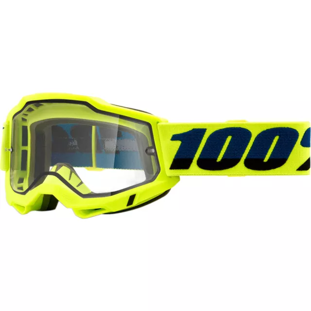 100% MX Percent Accuri 2 Enduro Moto Yellow Clear Off Road Dirt Bike