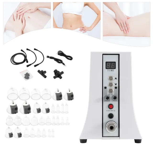 Máquina de terapia de vacío de belleza 32 tazas agrandamiento de senos levantador de glúteos masajeador corporal