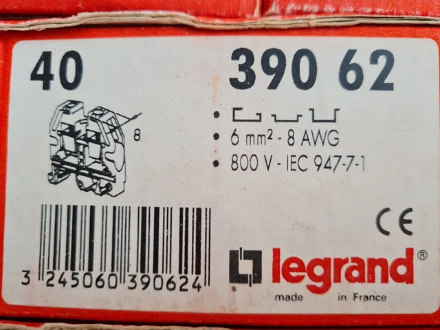 Lot De 5 Borniers Legrand 35mm² - Référence 39031, 500V, Neufs Sous Blister