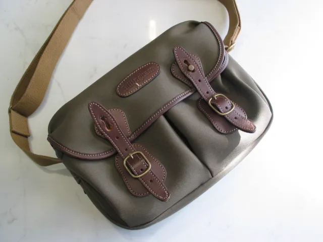 Billingham Hadley Small Camera Bag Sage FibreNyte Choc Leather Olive Lining