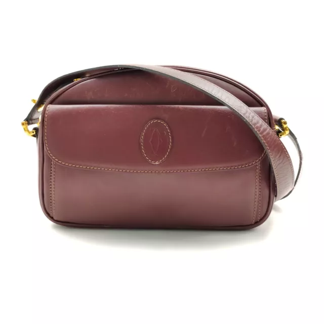Cartier Shoulder Bag  Bordeaux Leather 3540080