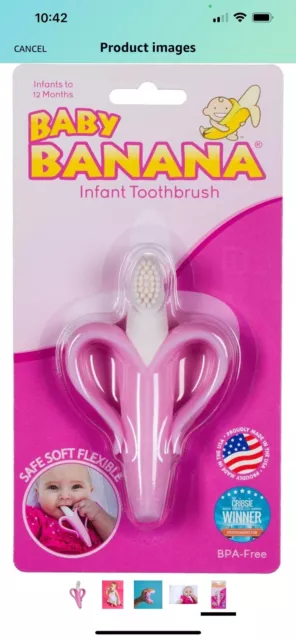 baby Banana Toothbrush Training Teether Tooth Brush for Infant, Baby&Toddler