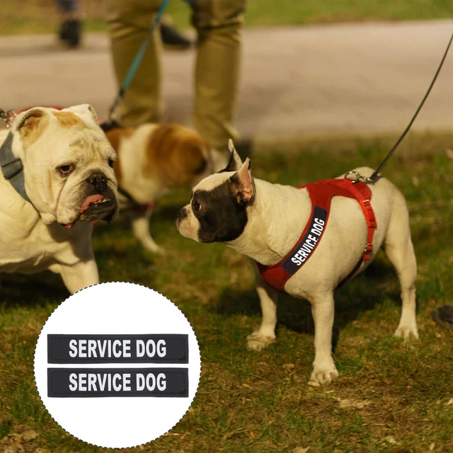 2 pares de pegatinas reflectantes de arnés de servicio para perros chaleco parche para mascotas