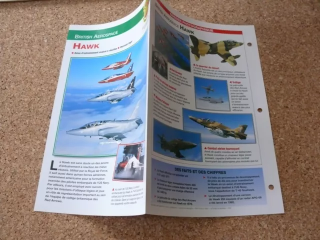 Fiche Avion Airplane Card caracteristiques BRITISH AEROSPACE HAWK