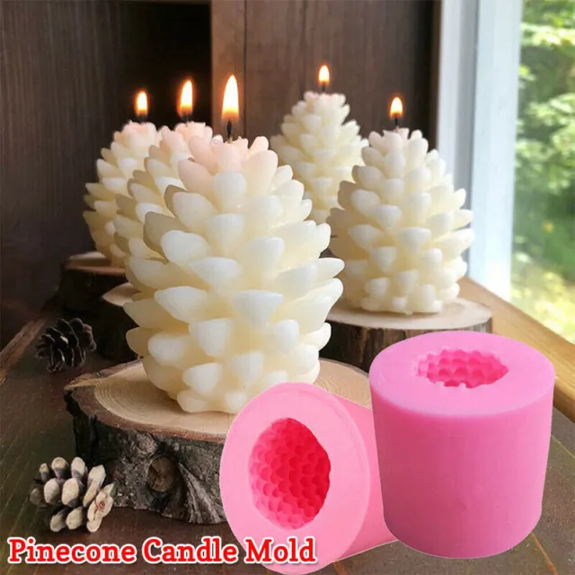 3D XMAS Pine Cone Silicone Cake Fondant Mold Wax Clay Soap Candle Making Mould