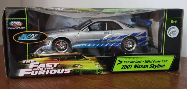 1:18 2001 Nissan Skyline R34 GT-R, by Ertl (2 Fast 2 Furious Brian O'Conner)