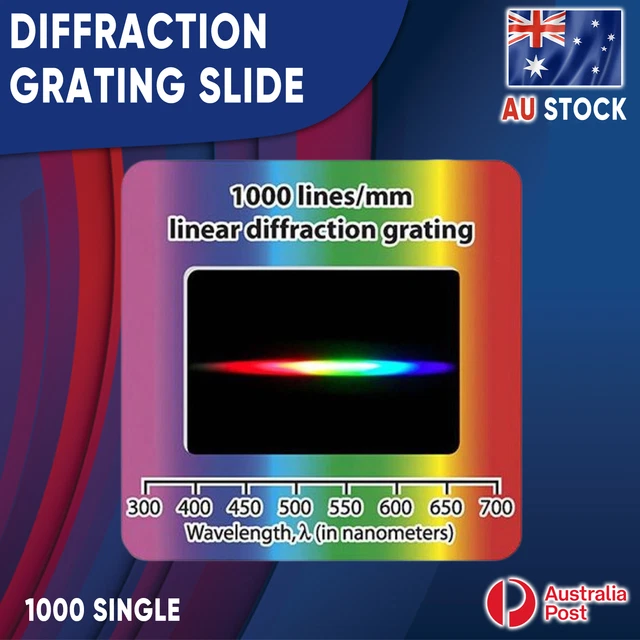 DIFFRACTION GRATING SLIDE Linear 1000 Lines /mm Spectrum Laser DIY