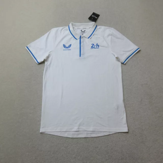 Le Mans Polo Shirt 24H Mens Medium White Casual Sports Castore Team Racing NWT