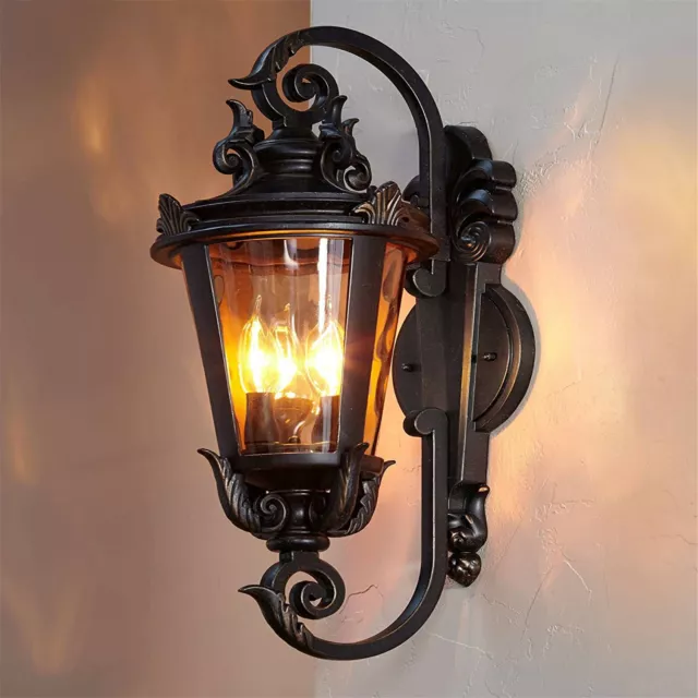 Vintage Outdoor Wall Light waterproof IP44 Glass Wall Sconce Garden Wall Lamp