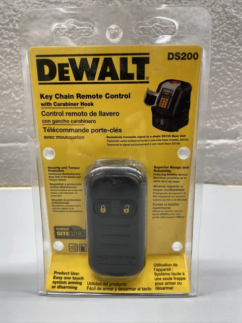 Dewalt Sitelock Key Chain Remote Control DS200 With Carabiner Hook Sealed