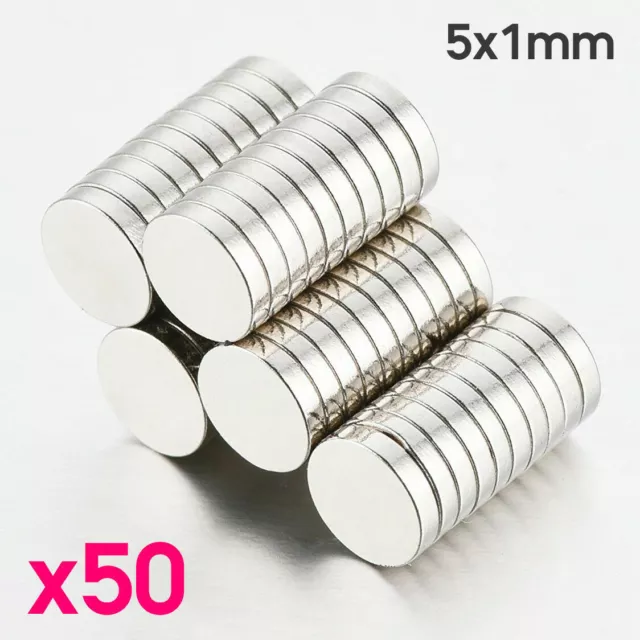 Lot 50pcs Petits Aimants Ronds Loisirs Creatifs Mini Magnet Neodyme 5mm x 1mm