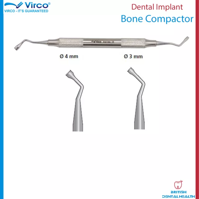 Dental Implant Bone Compactor Packer Bone Plugger Double Ended 3mm - 4mm