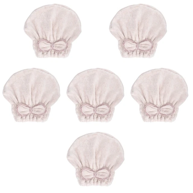 6 PC Fast Drying Cap Bath Cap Girl Shower Cap Absorbent Towels Bath Towel