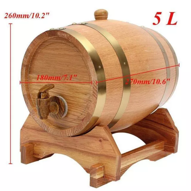 5L Wood Beer Brewing Wine Barrel For Whiskey Rum Barrel Keg Storage with Lining