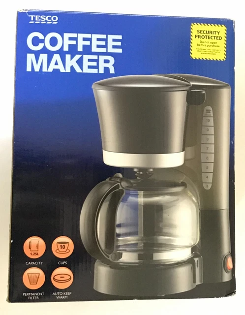 BRAND NEW TESCO Coffee Maker 1.25L 10 Cups Permanent Filter