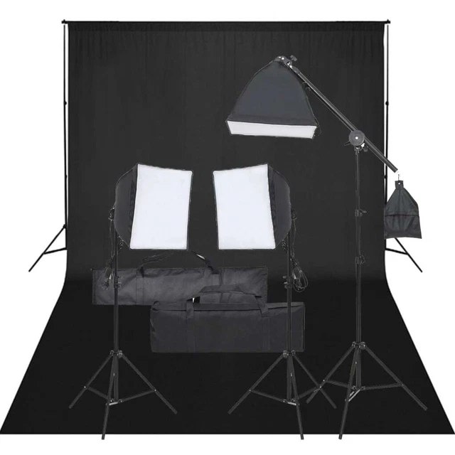 Kit per Studio Fotografico con Set di Luci e Fondale 5199397
