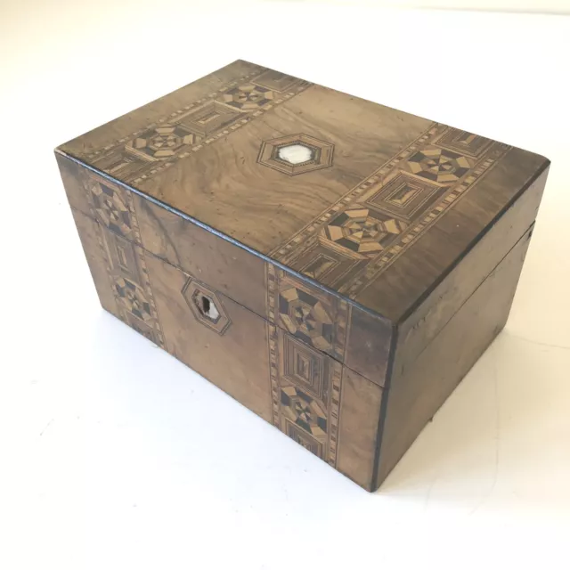 Antique Ornate Wooden Box for Jewellery etc - In need of restoration internally