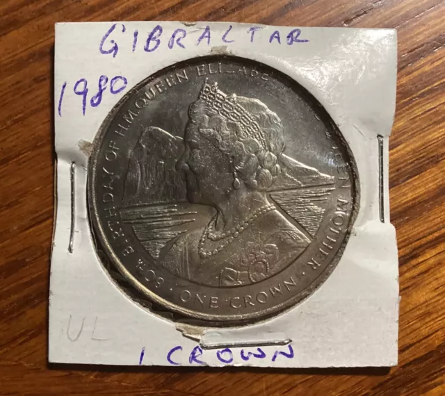 Gibraltar 1980 Queen Mother 1 Crown Coin (UNC)