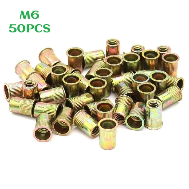 Dadi rivetto M6 di alta qualità dadi in acciaio placcati in zinco (50 pz)