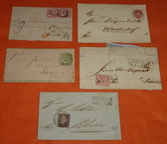 Altdeutschland Lot 5 Briefe Baden + 2x NDP + 2x Preußen Konvolut