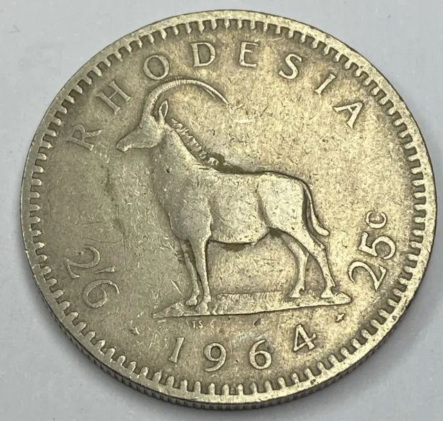 Rhodesien 2 1/2 SHILLINGS 25 Cent 1964 RHODESIA  Elizabeth II