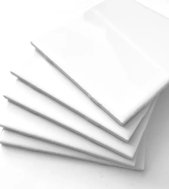 6x6 White Glossy Finish Ceramic Subway Tile Shower Walls Made in USA (1 piece) 3