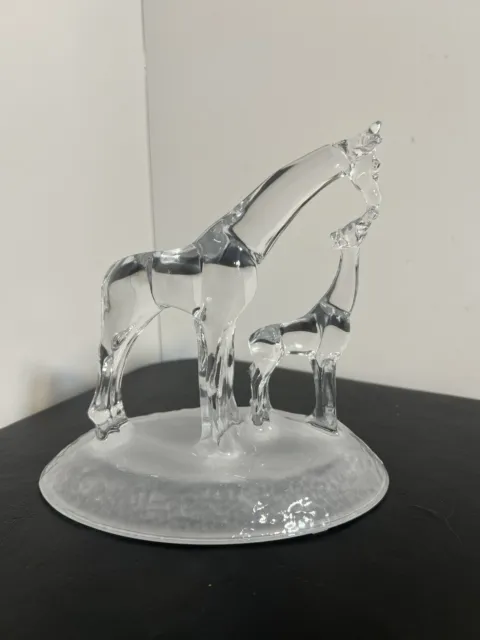 Vintage Cristal D'arques Mother & Baby Giraffes Lead Crystal France