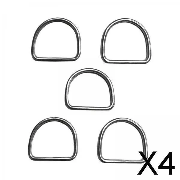 4X 5 Piezas Anillos D de Metal, Robustos Anillos D de Acero Inoxidable Para Proyectos de Costura de Cinturones,