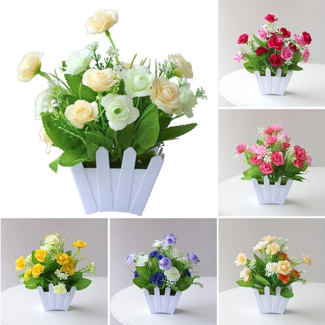 OUTDOOR INDOOR ARTIFICIAL Potted Flowers Realistic False Plants for