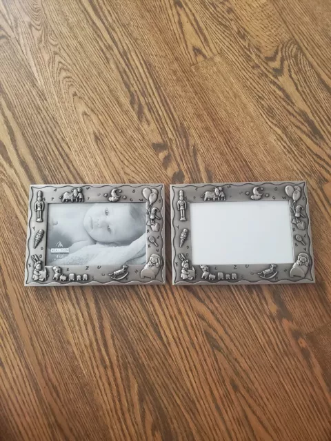 Malden International Designs Sweet Dreams Baby Pewter Picture Frames 4x6 Pair