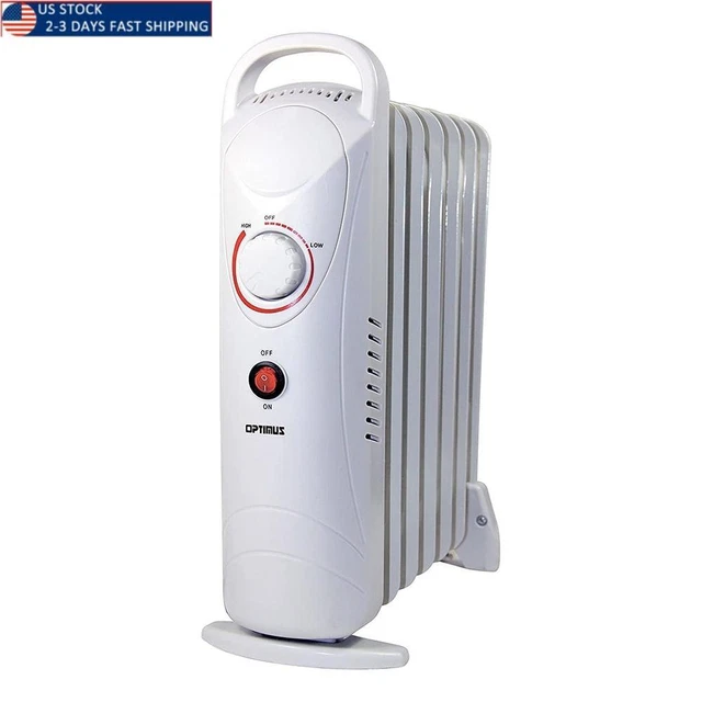 Portable Mini 700W Oil Filled Radiator Space Heater w/ Thermostat
