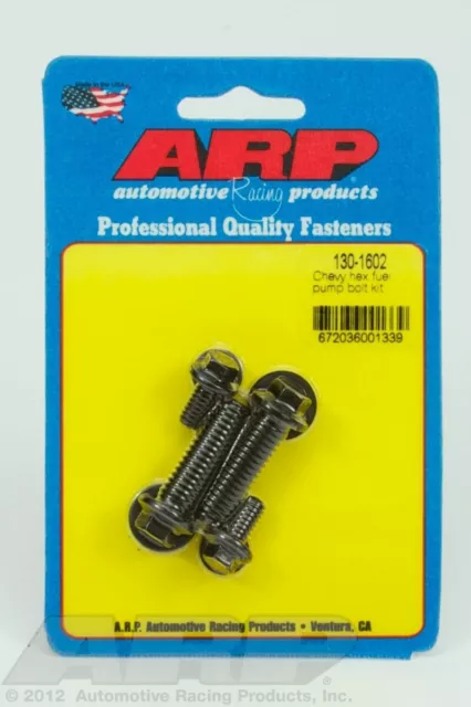 ARP 130-1602 Black For Chevy hex fuel pump bolt kit