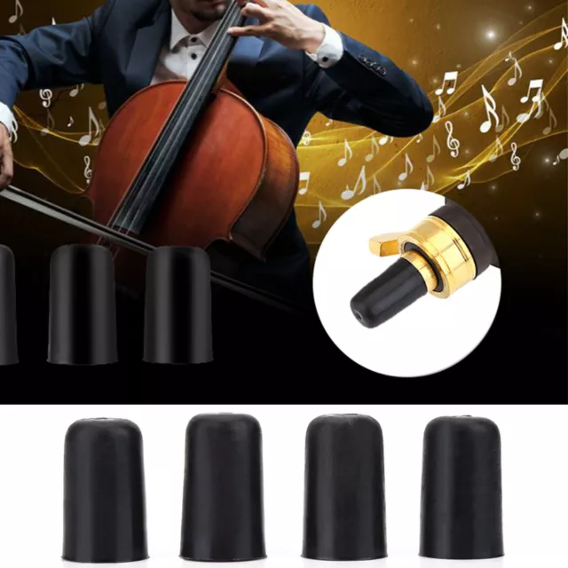 4Pcs Black Rubber Tip for Cello Endpin NOn Slip Cap Instrument Protector