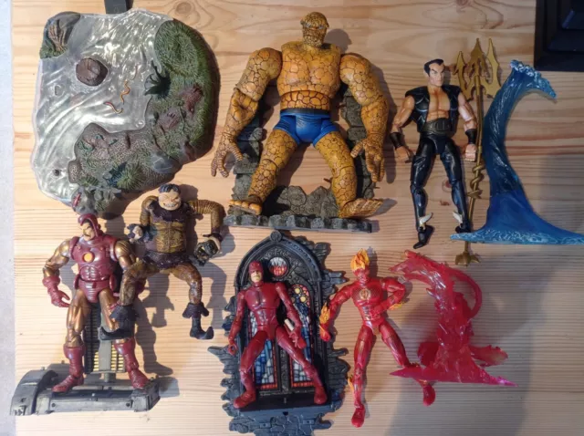 Marvel Legends Toybiz Bundle Rare Lot Thing Human Torch Namor Daredevil Iron Man