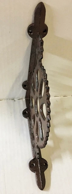 2 pc GEAR STEAMPUNK BRACKET vintage industrial look rustic antique brown patina 7