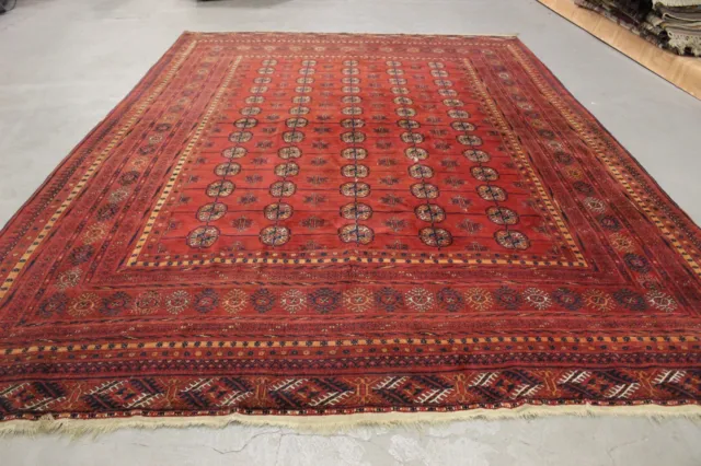Antik handgeknüpfter Afghan Teppich 300 x 220 cm ca.80 Jahre alt