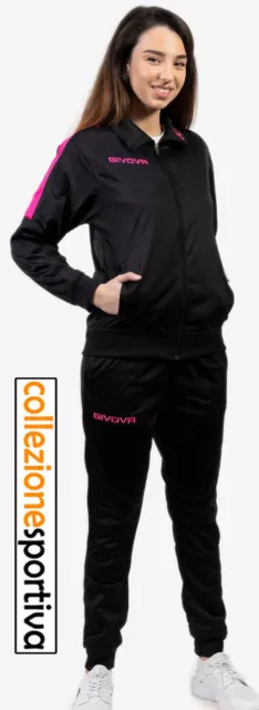 TUTA UOMO/DONNA GIVOVA REVOLUTION TRAINING PERÙ SPORT RELAX-TR033F nero/fucsia