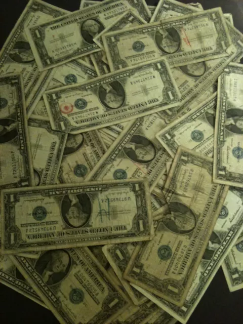 One Dollar Note $1 Silver Certificate Blue Seal Bill Currency VG