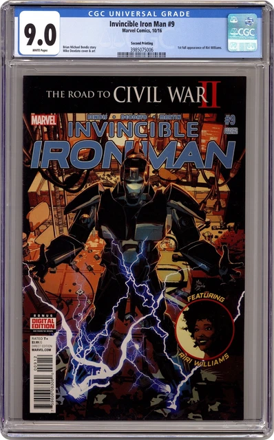 Invincible Iron Man #9C Deodato Variant 2nd Printing CGC 9.0 2016 3985075006