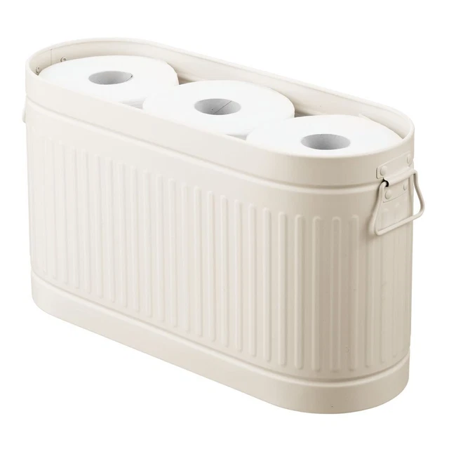 Soporte de rodillos de repuesto mDesign para 6 rollos papel higiénico - colores crema