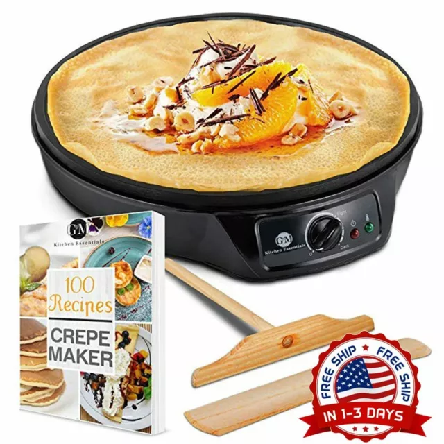 Máquina De Crepe Eléctrica Plancha Para Crepas, Temperatura Ajustable, Blintzes