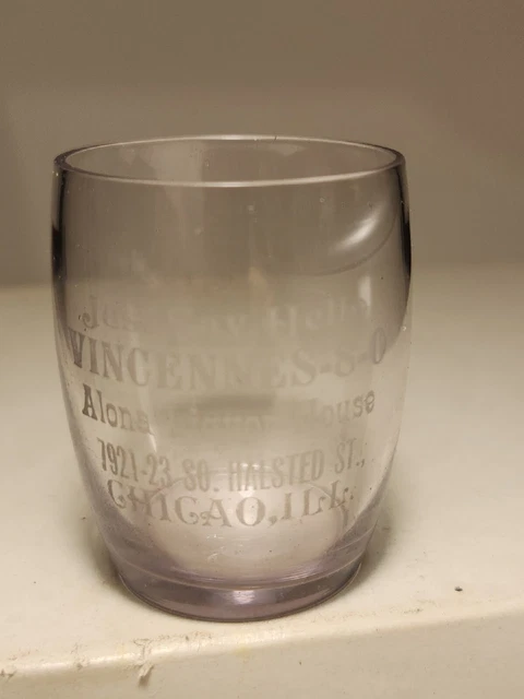 Pre-Prohibition Shot Glass Vincennes Alona Liquor House Chicago JRG2