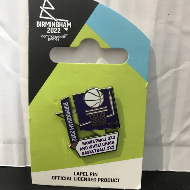 BIRMINGHAM COMMONWEALTH GAMES Lapel Pin BASKETBALL 3x3 AND WHEELCHAIR