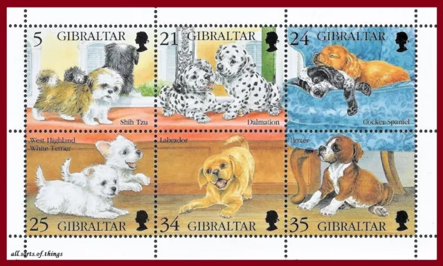 Gibraltar 1996 Puppies Mini Sheet MS761a MNH