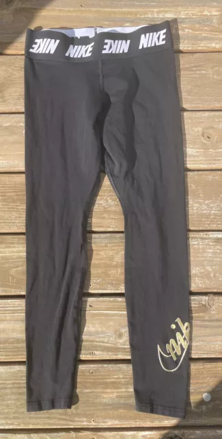 NIKE WOMENS Sportswear Leg A SEE Train Tights Gold GLITTER CQ7181 Black Medium