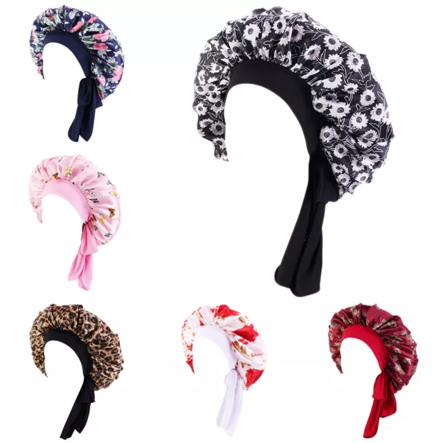 African Print Women Satin Sleep Night Cap Hair Care Bonnet Turban Headwear Hat