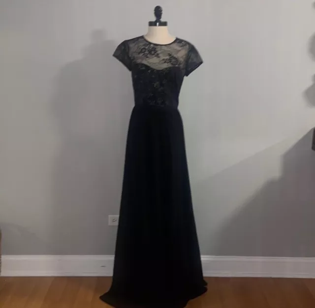 Erin Fetherston Peyton Gown lace Blue Black Long Dress Lace Sz 6